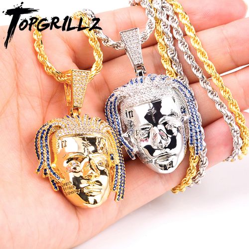 欧美爆款xxx tentacion头像吊坠hiphop嘻哈街头潮牌珠宝项链饰品