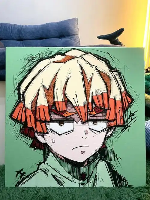 鬼灭之刃我妻善逸手绘绘画过程