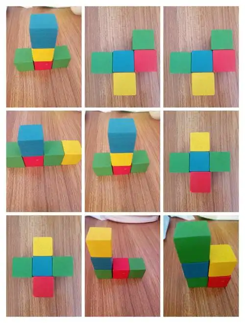 同学们用小正方体摆的图形