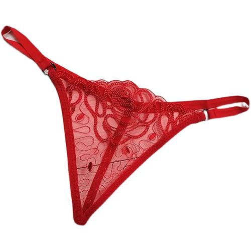 性感内裤女生纯欲刺绣少女情调惑甜美蕾丝低腰丁字透明短裤