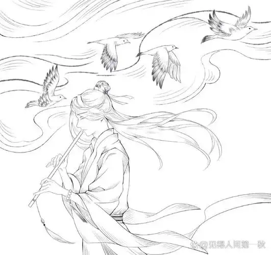 清冷古风美男手绘线稿 ●远赴人间惊鸿宴,一睹人间盛世颜 ●真的太