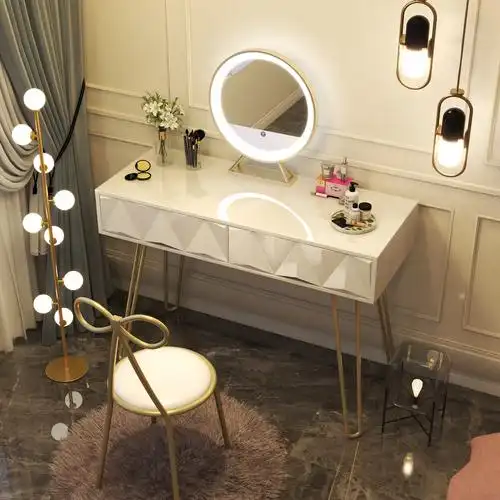 梳妆台卧室北欧简约化妆台带灯烤漆轻奢现代梳妆梳妆台