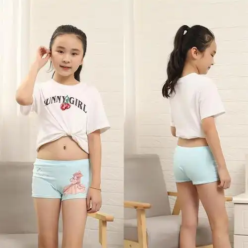 类4条装女童内裤纯棉大中小童平角裤头小女孩短裤儿童内裤女