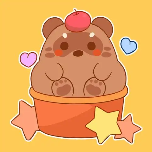 手绘可爱卡通小浣熊动物头像图片