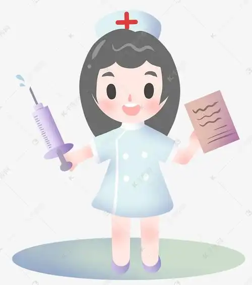 护士和预防针插画