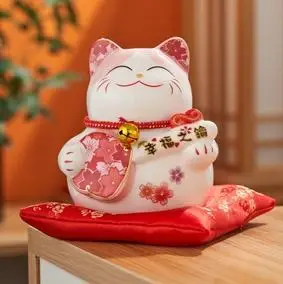 2021年新款摆件打不开的招财猫陶瓷存钱罐2021年新款大人店铺开业