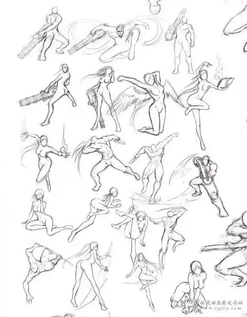 游戏动作pose参考大全,精品中的战斗机! - 游戏动画 - cgjoy