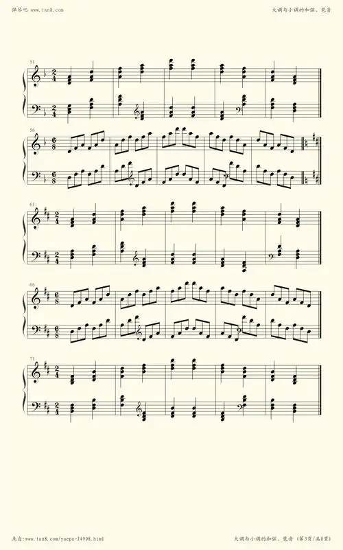 钢琴谱:孩子们的哈农之大调与小调的和弦与琶音