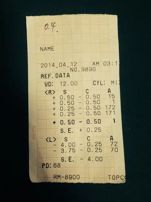 帮忙解读一下这张验光单?