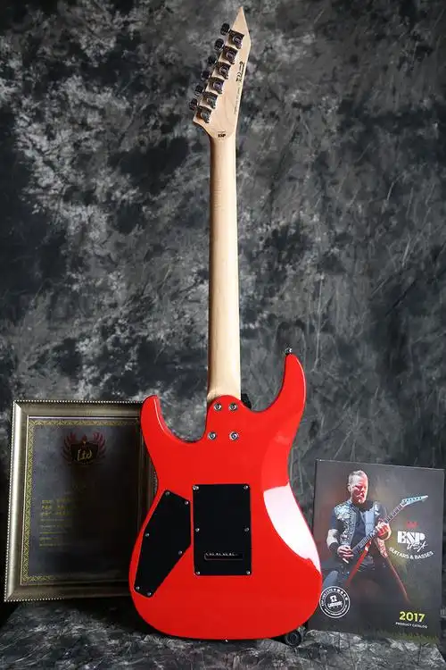 esp印尼产ltd金属摇滚单双摇lec256演出乐手mt130黑美人lp电吉他品质