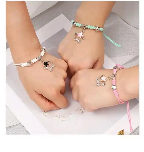 闺蜜二人手链女学生三人姐妹手环韩版简约三件套手链绳森系手饰品多款