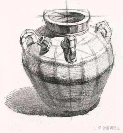 【素描静物】陶罐