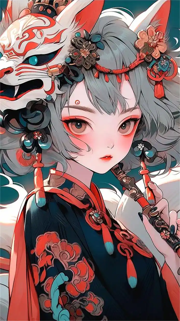 国风|猫妖女孩.#屏保该换了系列 #锁屏 #国风古韵 #猫妖 - 抖音