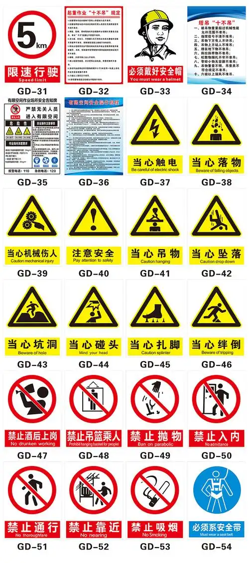 溪沫工地安全标识牌全套定制进入工地请戴现场必须戴安全帽文明施工