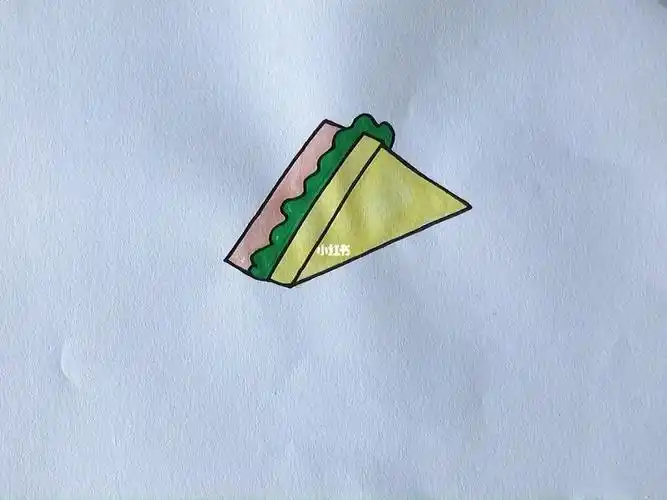 美食小吃简笔画蔬菜三明治