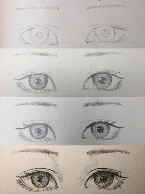 所以眼睛练习起来临摹了@懒兮兮的画的图我用的2b铅笔#自学画画