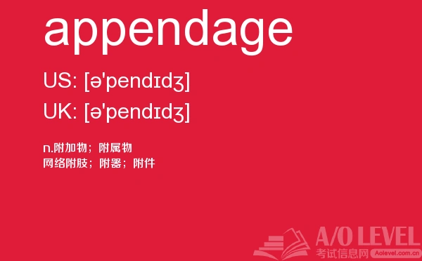 【appendage】 - a/o-level备考词汇
