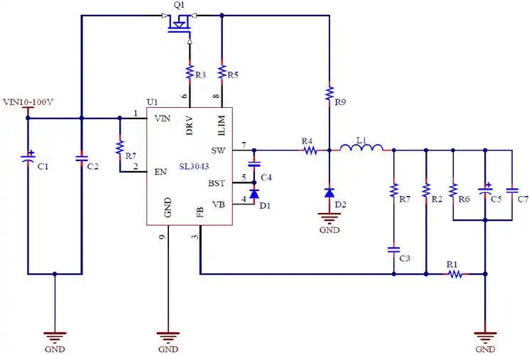 sl3043降压恒压10a大电流宽电压芯片 80v转5v转12v