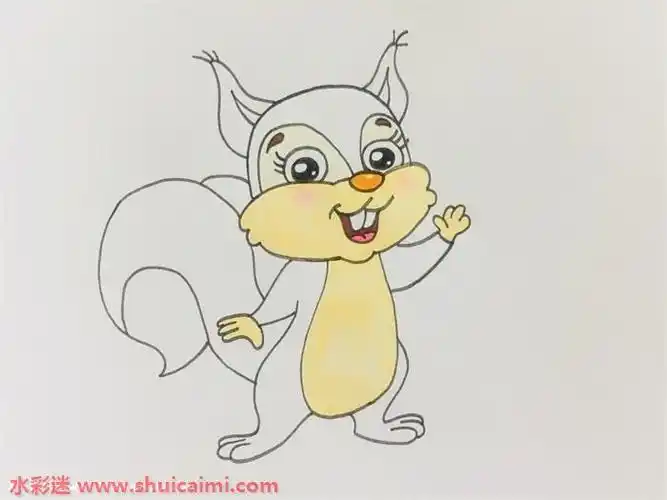 小松鼠怎么画 小松鼠简笔画图片带颜色