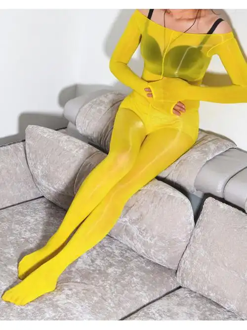 开档性感超大码8d全身油亮丝袜情绪丝滑开裆连身袜光泽油光连体衣女