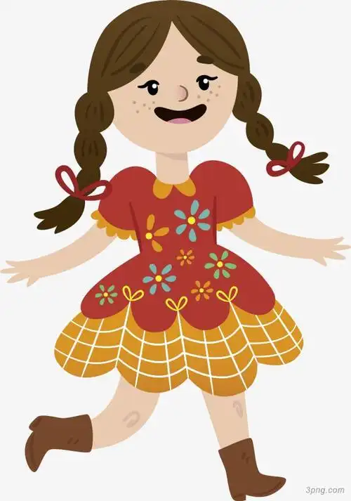 儿童节扎辫子的小女孩