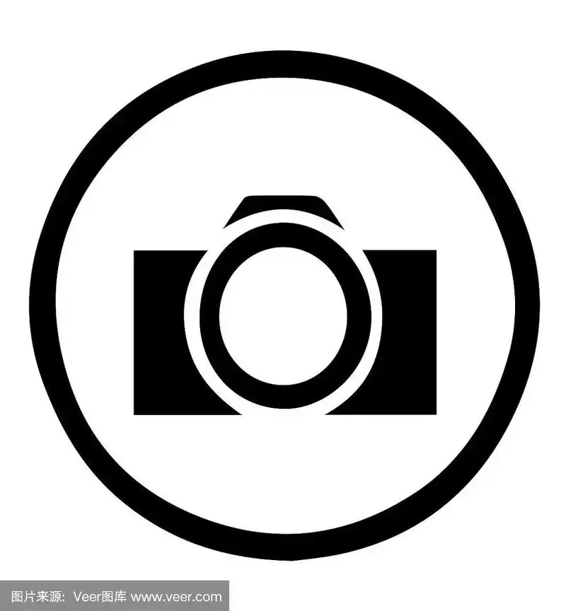 白色背景上的相机图标