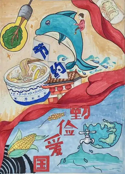 绘画作品篇 | "厉行节约,勤俭爱国"作品征集活动期待你的投票