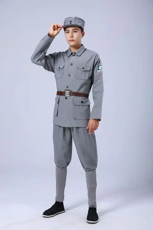 成人棉麻红军服儿童八路军新四军影视剧服装小红军抗战服舞台装