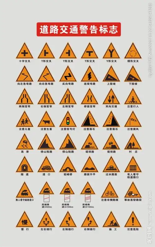 道路交通警告标志图片