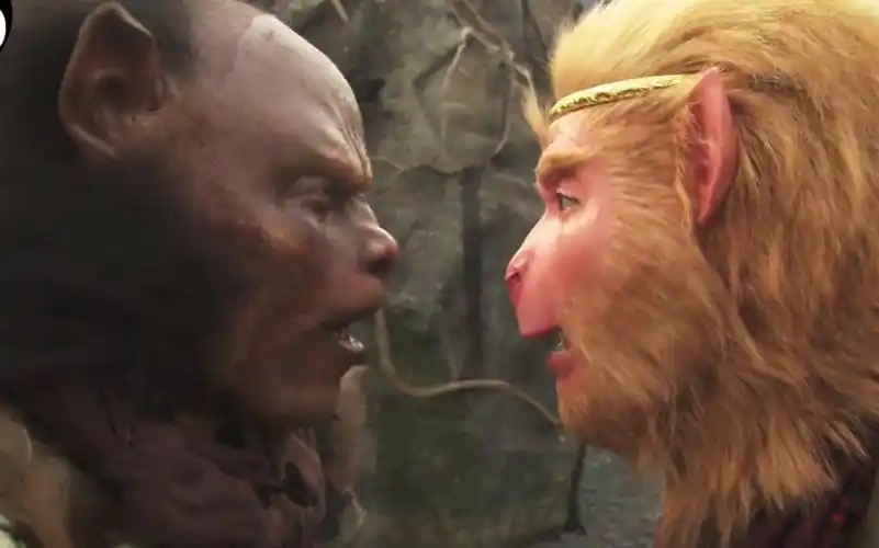 新版西游记09孙悟空嘲笑黑熊精是烧窑挖煤的仔细一比确实比煤炭黑