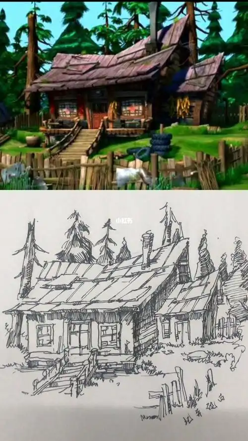 画一下光头强房子