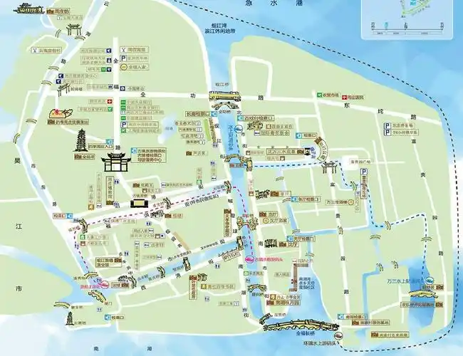 周庄地图**水乡不是我说的:)景区大门景区风光活动 : 周庄古戏台昆曲