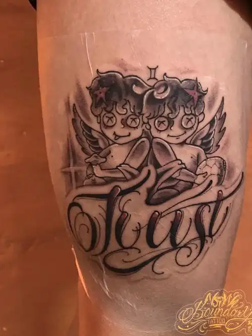 双子_纹身图案手稿图片_大柱 的纹身作品集