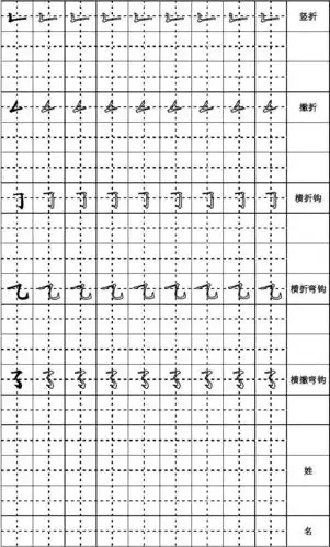 硬笔楷书基本笔画描红