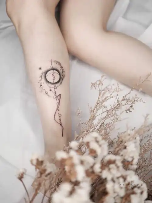 超美适合女生纹身小腿纹身成都纹身推荐