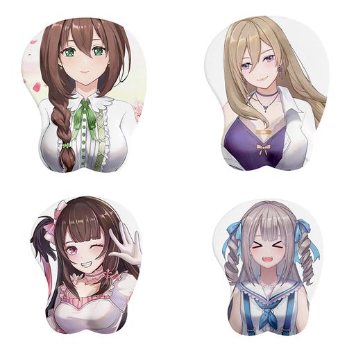 明前奶绿妈妈艾白文静琳鼠标垫bilibili3d胸护腕垫大胸凸起定制