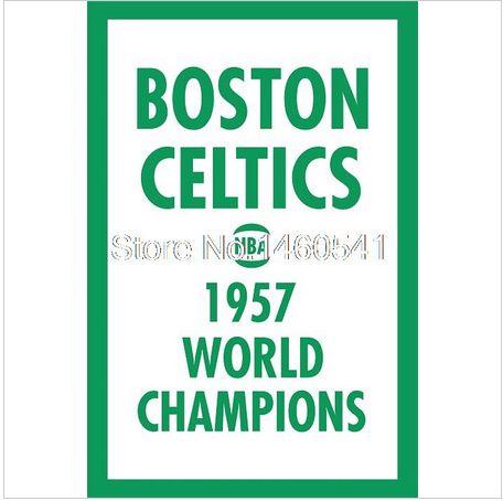 波士顿凯尔特人队旗帜boston celtics 1957 world champions flag