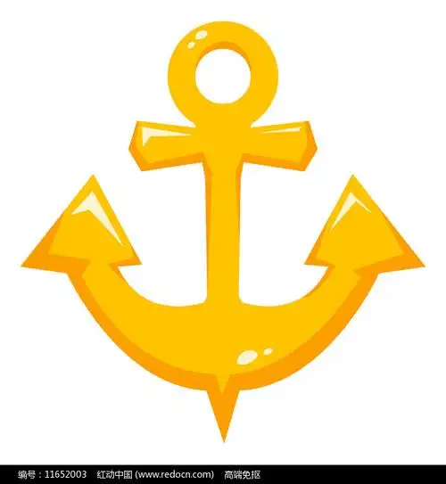 卡通船锚矢量图