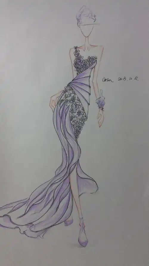 『那些大师们的手绘服装婚纱礼服设计图』@怪兽m