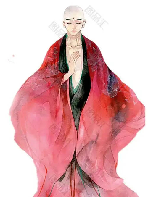 和尚插画设计素材