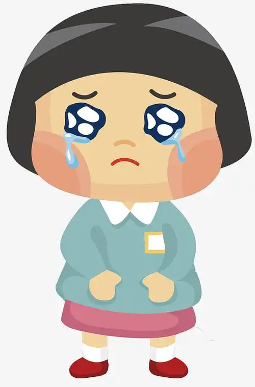 矢量伤心哭泣的小孩