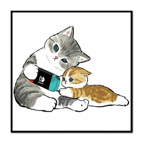 猫咪插画diy数字油画橘猫动画卡通儿童休闲减压画画客厅卧室挂画