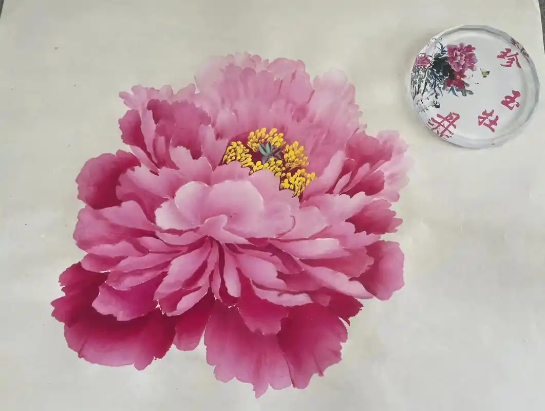 国画写意牡丹塔式花头#牡丹花画法视频 #国画也抖音 #国花牡 - 抖音