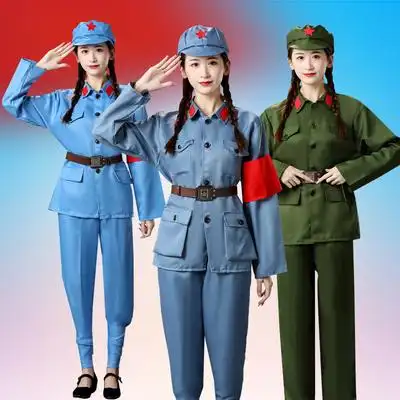 红军衣服儿童短袖演出服红卫兵军装红星闪闪民族服装