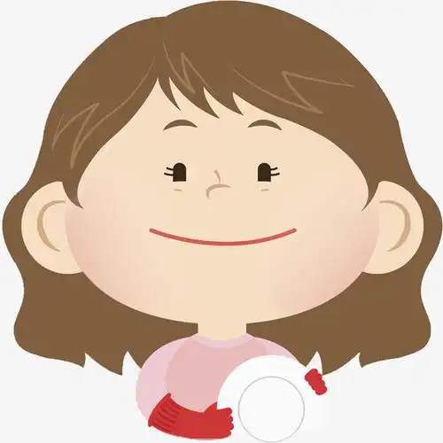 一个微笑的圆脸的女孩