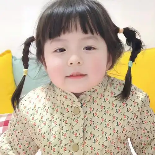 萌娃王迦禾长大了,胖嘟嘟双马尾闺蜜头像_5