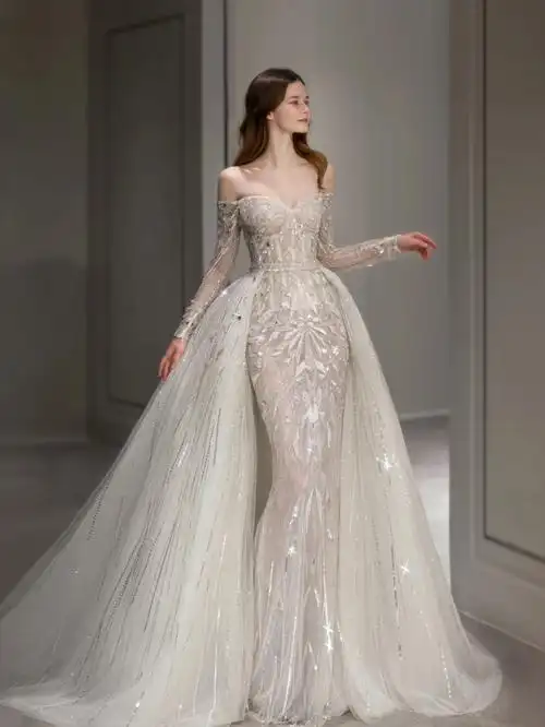 将银河尽收裙摆78仙女的高定婚纱