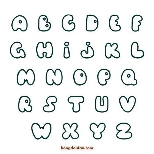 14张卡通英文字母表!有趣的字母表打印-红豆饭小学生简笔画大全