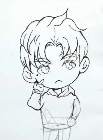 简笔画q版漫画少年白敬亭简单易上手即萌又好看想学习吗