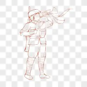 军人士兵战士冲锋号九一八国庆图片